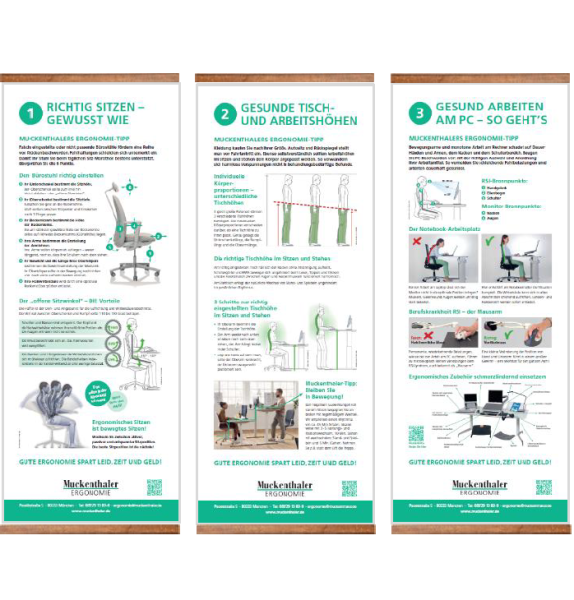 Infomaterial Ergonomie-Banner 3-er Set